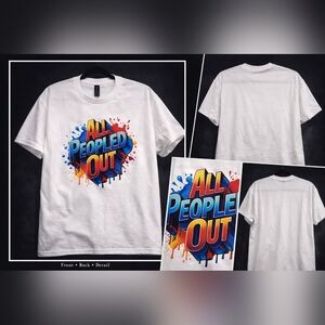 Graphic White T-Shirt with Colorful Design